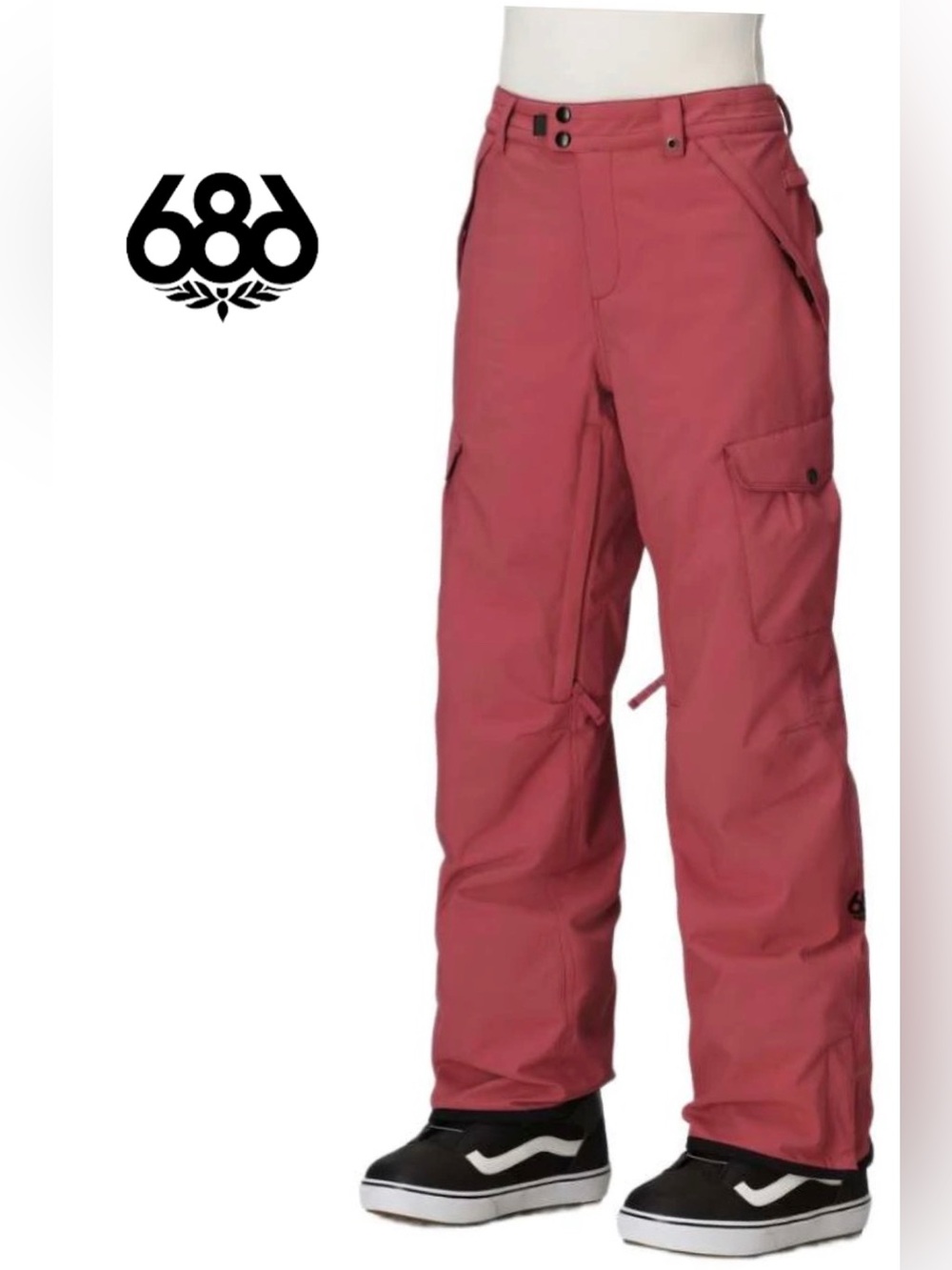 NWT 686 Aura Insulated Cargo Ski Pants in Mauve (pink)